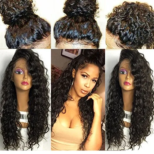 DIVA1 180% density water wave Natural human hair wig pre plucked 360 lace frontal wet wavy peruvian virgin