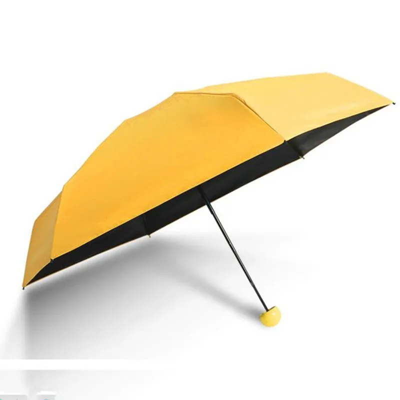 4 ألوان مظلة المطر 5 للطي خفيفة مظلات المطر المحمولة الأسود طلاء كبسولة مظلة جيب مظلة F20173404