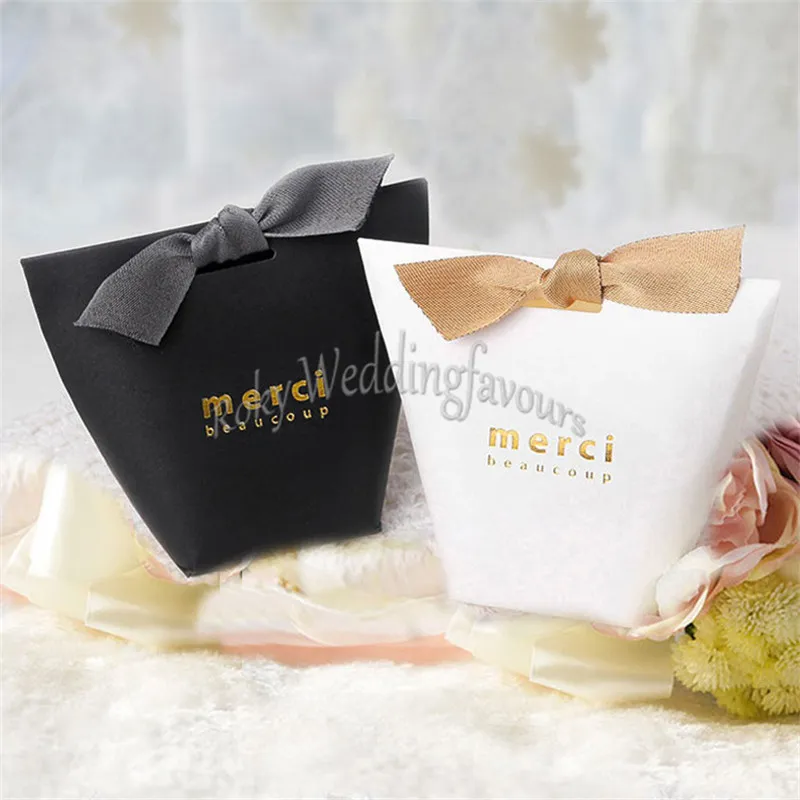 Merci Beaucoup 호의 상자 기념일 이벤트 사탕 상자 결혼식 호의 파티 선물 패키지 작은 것들 선물 상자 테이블 장식 아이디어
