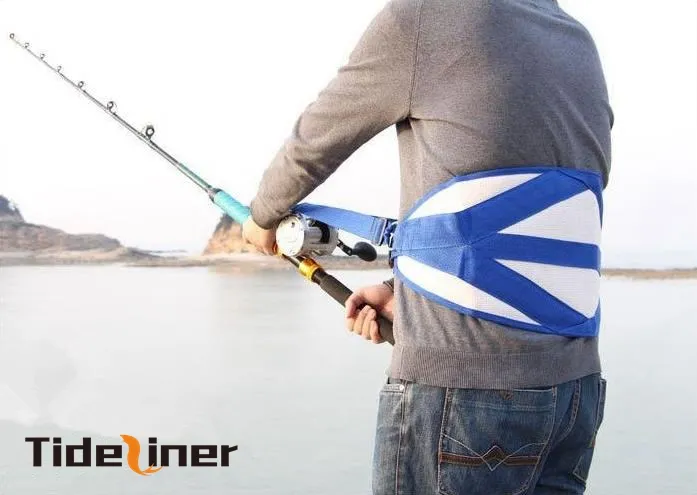 Aluminum Fishing Fighting Belt - Rod Holder Waist Belt With Hanging Rope, EVA Padding For Saltwater Fishing