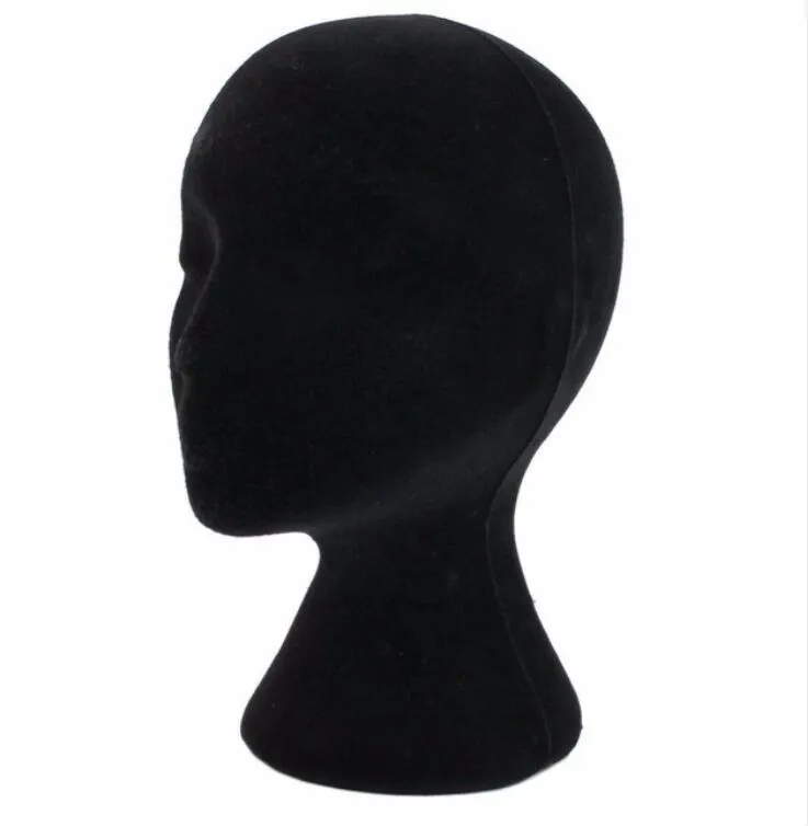 28cm Hauteur Femme Mousse Mannequin Mannequin Tête Modèle Tête Moule Perruques Cheveux Lunettes Chapeau Présentoir Noir