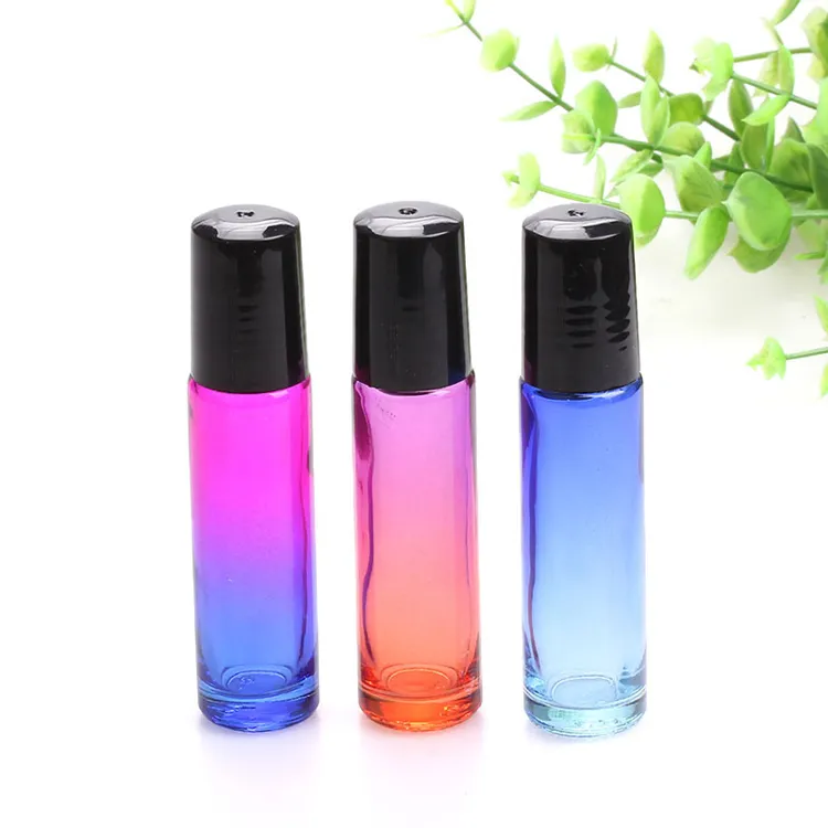 2019 NOUVEAU Coloré 10 ml Verre Roll On Bouteilles avec Bille En Acier Inoxydable Pour Huiles Essentielles Parfum Via DHL Livraison Gratuite