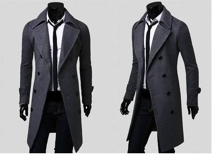 New 2016 Mens Designer Clothing British Style Cashmere Trench Coat ...