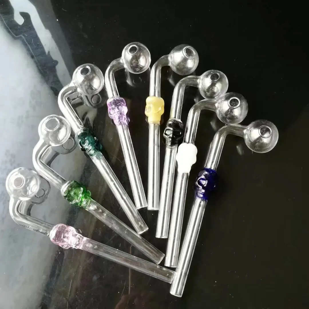 Farbe Schädelknochen gebogener Topf Großhandel Glas Shisha, Glas Wasserpfeife Fittings