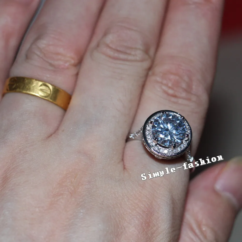 Choucong Moda Biżuteria Oryginalna 5CT Diamond Pierścień 925 Sterling Silver Women Zaręczyny Zespół Ślubny Ring SZ 5-11