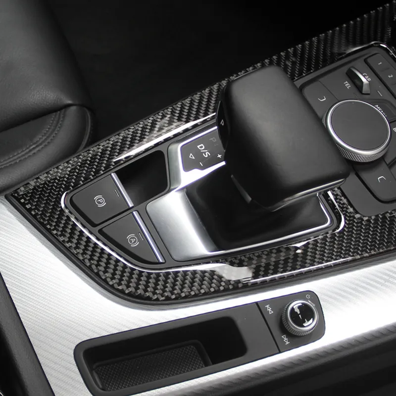 Kohle faser Schalttafel verkleidung selbst klebender Schutz zahnrad rahmen  kompatibel mit Audi A4 B8 A5 Q5 8R Rechts antrieb - AliExpress