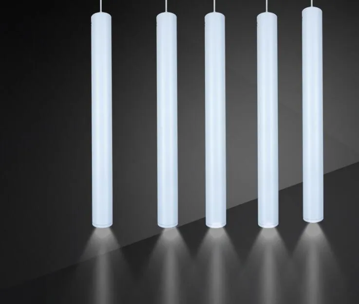 LED long tube hanging spotlight 3W 7W 12W COB ceiling lamp mounted 20cm 30cm 60cm roof pendant bar type candelabra