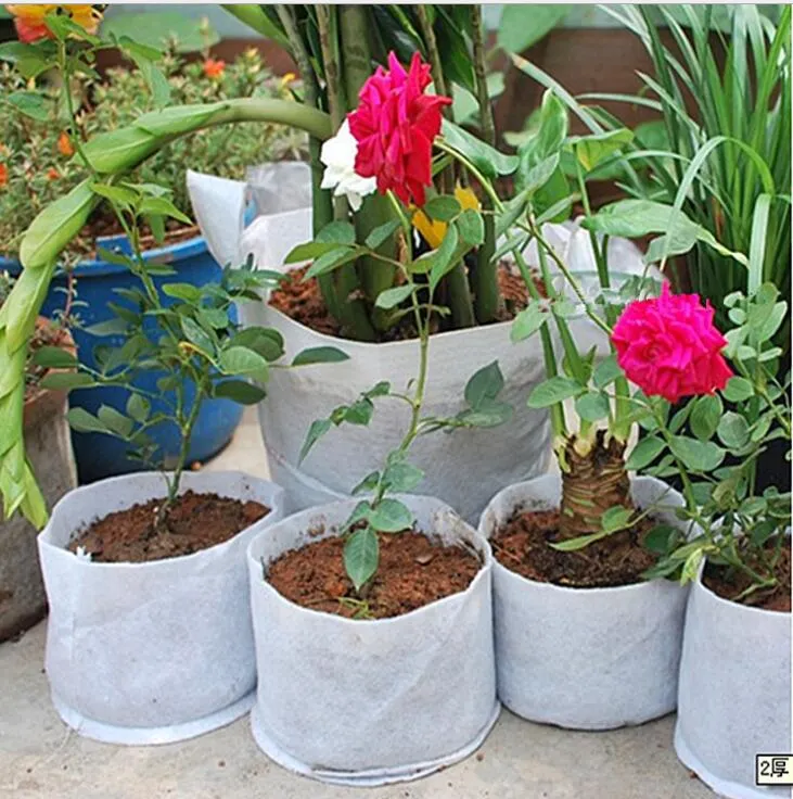 pots ronds réutilisables en tissu non tissé pochette pour plantes conteneur racine sac de culture conteneur d'aération fournitures de jardinplantes pots de culture sac de contrôle des racines
