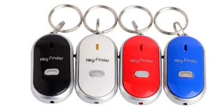 Anti Lost LED Find keys Locator 4 Couleurs Voice Sound Whistle Control Locators Keychain1955