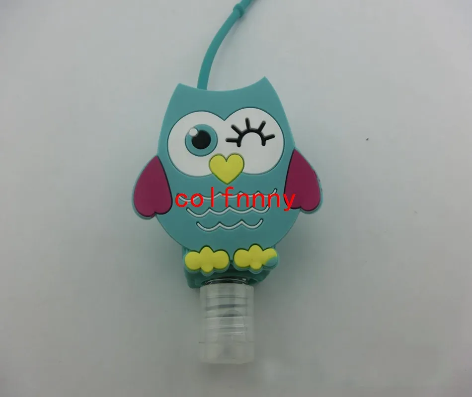 100 sztuk / partia 30ml Cute Creative Cartoon Animal Batal Ciało działa silikonowe przenośne mydło dłoni uchwyt dezynfekujący z pustą butelką