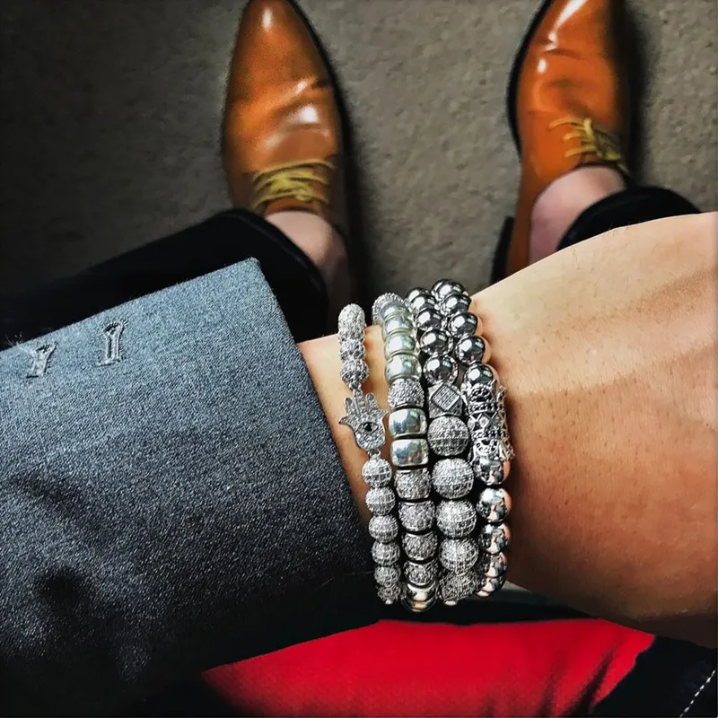 DHgate.com:Stainless Steel Bead Bracelets Set for Men