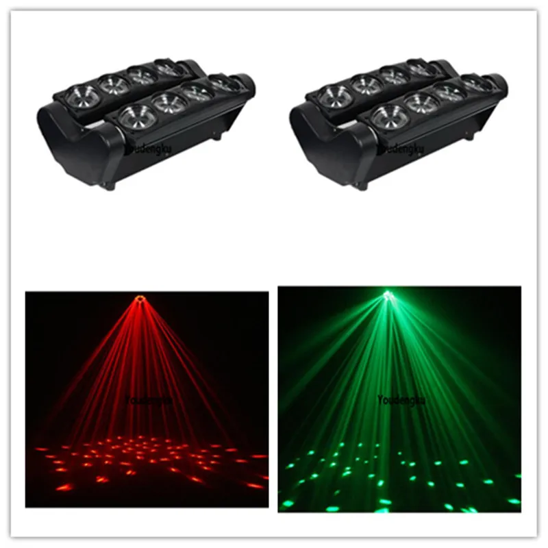 4 шт. 8 Головки 10 Вт RGBW 4in1 Движущаяся голова Spiater Light 8x10W RGBW Spider DJ LED Moving Head Beam Light