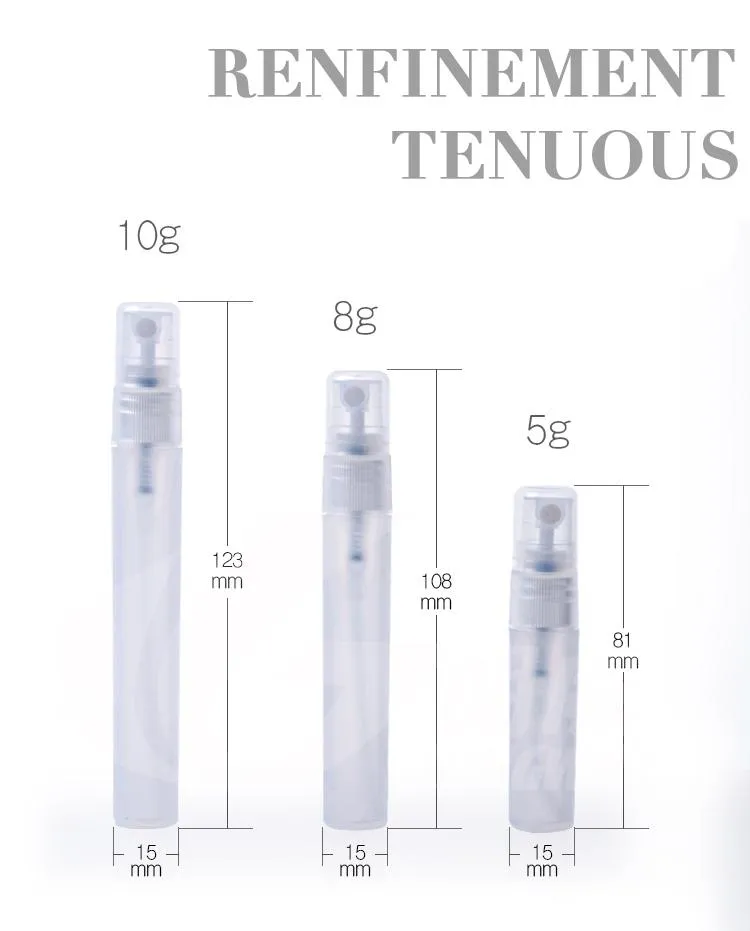 5ML / 8ML / 10ML زجاجات تخزين العطور المحمولة مع غطاء صديقة للبيئة PP إمدادات السفر 4 ألوان