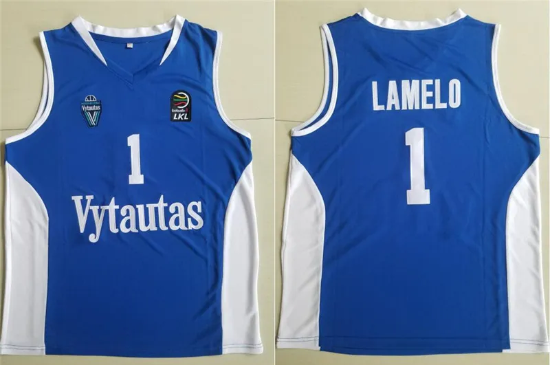 Mannen Litouwen Prienu Vytautas Basketball Shirt 1 Lamelo Bal Jersey 3 Liangelo Ball Uniform 99 Lavar Ball All Geweldig Good Team Blauw Wit