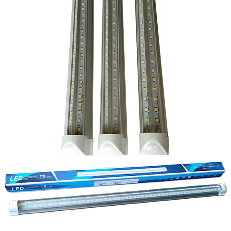 8FT LED-lampor V-form integration T8 LED-rör Dubbel ljusstyrka LED-lysrör 2FT 18W 3T 28W 4FT 5FT 6FT 8FT Vit 6000-6500k