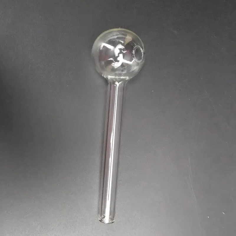 tuyaux en verre transparent du brûleur d'huile en verre tuyaux fumeurs mini-brûleurs d'huile 110 mm tuyaux à main droite