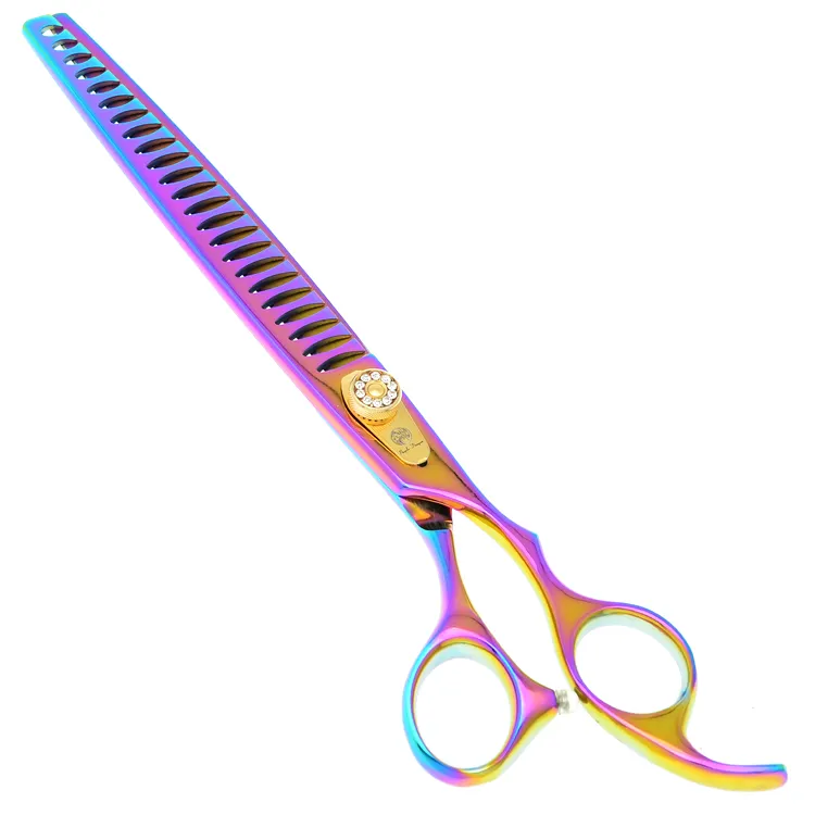 Purple Dragon 80quot Rainbow Kits Pet Scissors Hair CuttingThinningCurved Hair Shears for Dog Grooming Imported Clip3973796