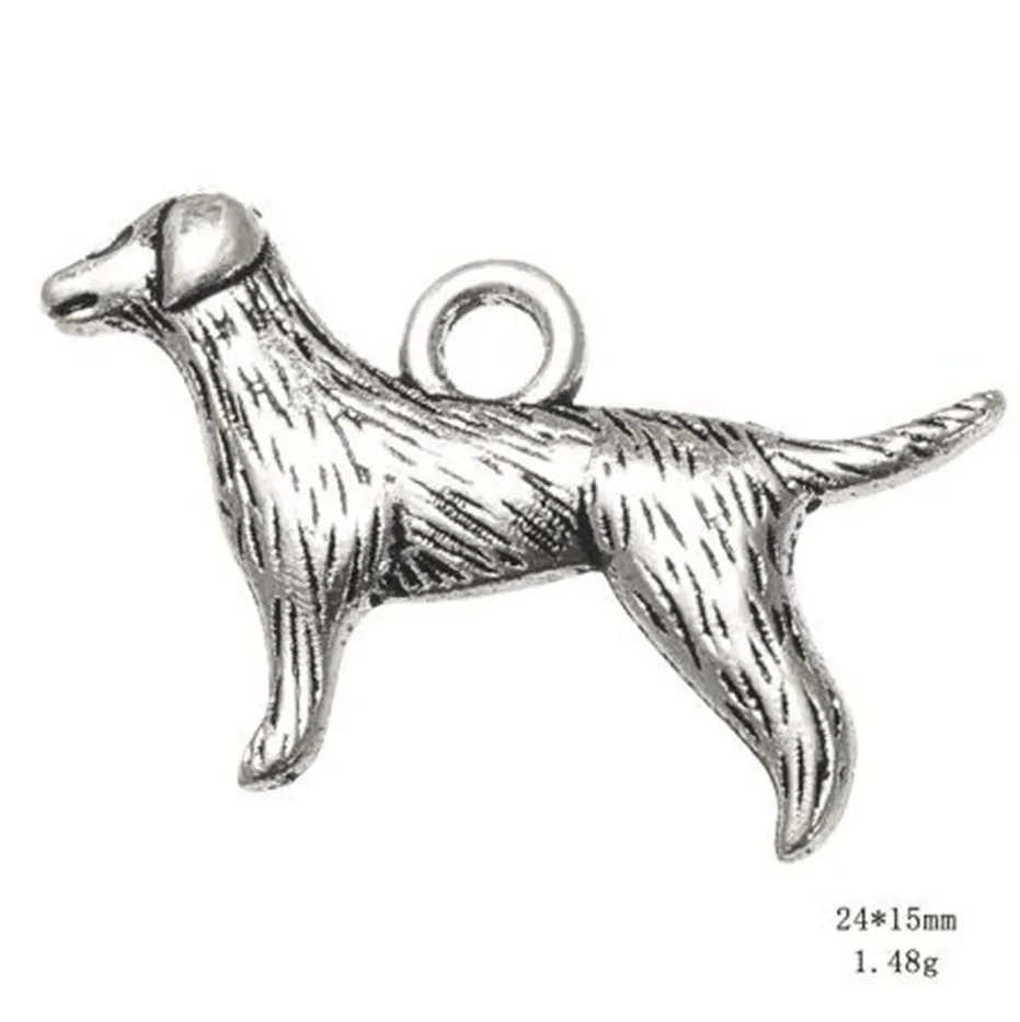 2021 Antyczne Posrebrzane Nowe Cute Animal Dog Pet Urok Sprzedaż Tanie Biżuteria Charms Bransoletka Prezenty
