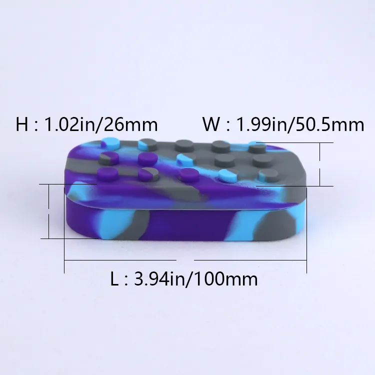 Nonstick woskowe pojemniki 6+1 Silikonowy duży wosk krzemowy Kolorowy nietoperzowy woskowy słoi