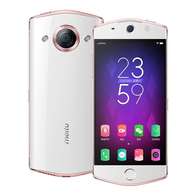 Téléphone portable d'origine Meitu M6 4G LTE 3 Go de RAM 64 Go de ROM MT6755 Octa Core Android 5.0 pouces 21.0MP 2900mAh ID d'empreinte digitale Smart Mobile Phone