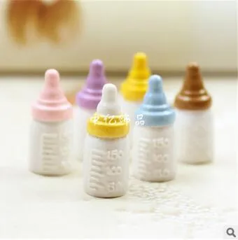 Resin Bottle Toy accessories Novelty Items drink Mini - colored milk bottles DIY children's toys simulation parts