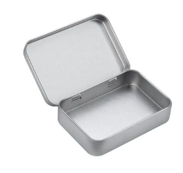 Mini Tin Box Metal Hinged Empty Tins With Lid Portable Rectangular