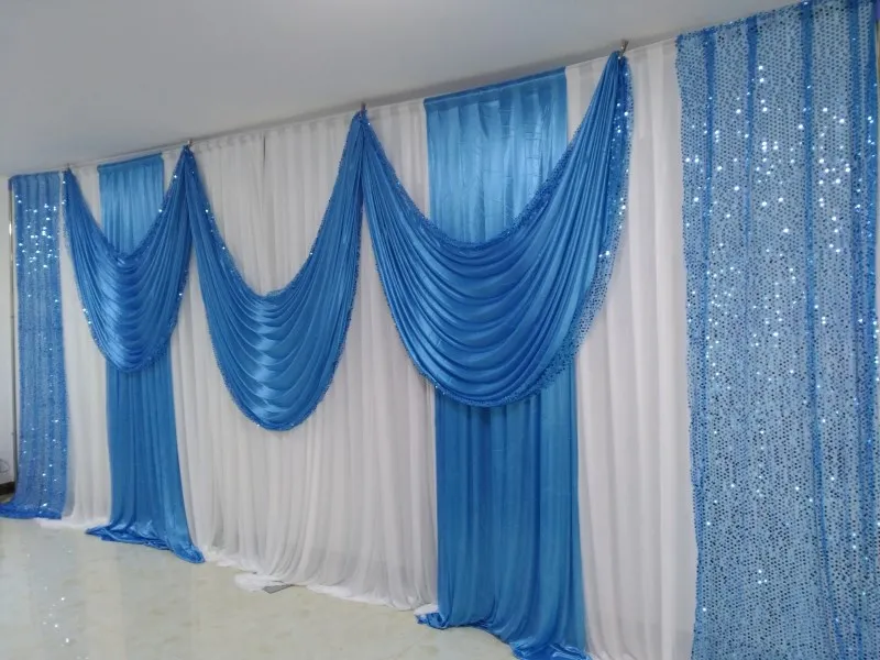 3m6m wedding backdrop with sequins swags backcloth for Party Curtain Celebration Stage curtain Performance Background wall valanc2845925