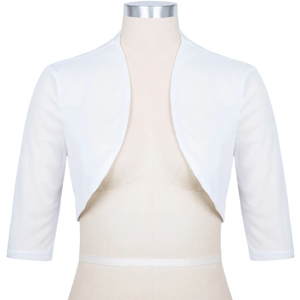 Grace Karin Chiffon Bolero Women Coat Shrug Half Sleeve Black White Big Size Short Jacket For Wedding Daily Prom Cropped Boleros From 15 83 DHgate