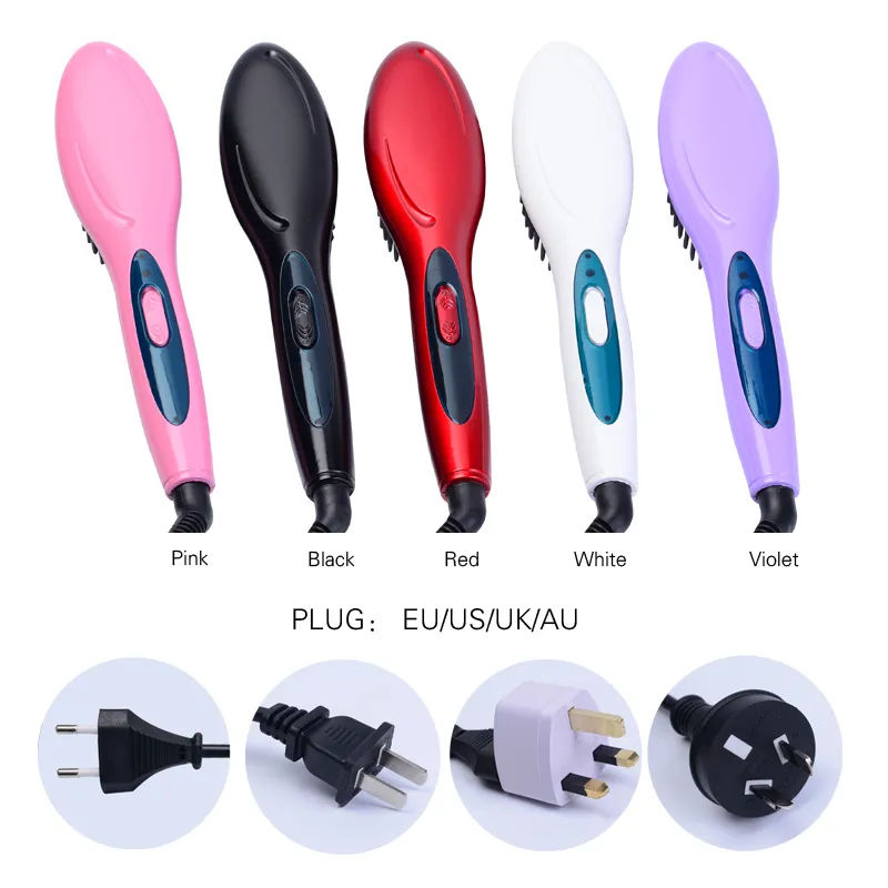 New Style Professional Electric Hair Straightener Comb Hair Brush Straightening Irons Hair Brush EU/ US/ UK/AU Plug