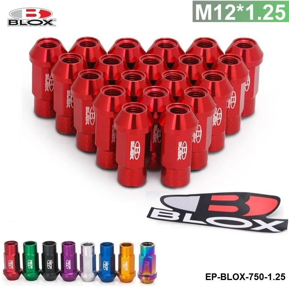 Tanskyturbo - Blox Gesmede 7075 Aluminium Lug Nuts P 1.5, L: 50mm blauw, rood, paars, goud, zwart, zilver, groen TK-BLOX-750-1.5