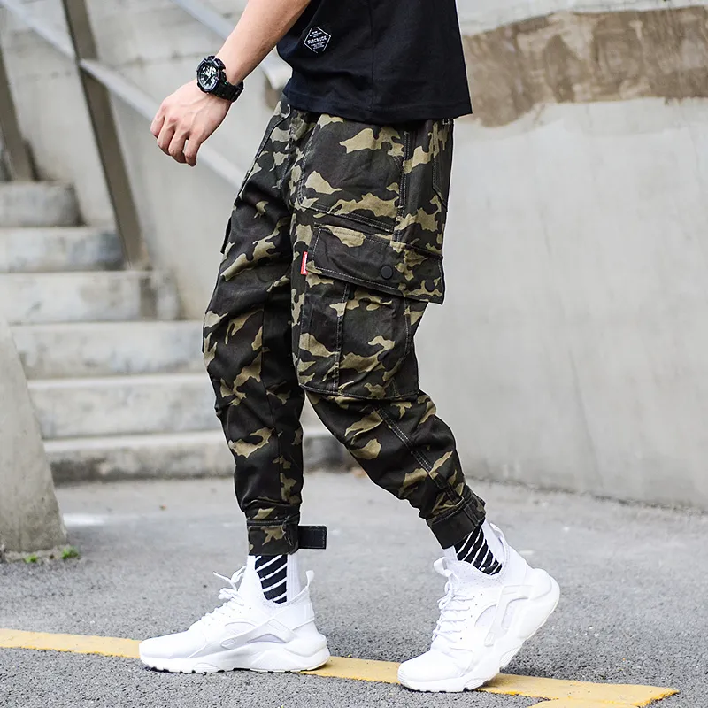 Pantalones de camuflaje para hombre, ropa de calle masculina