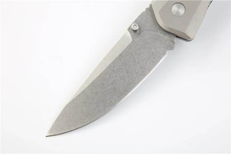 High End 761 Pocket Folding Mes S35VN Stone Wash Blade TC4 Titanium Legering Handvat Kalbekers Messen