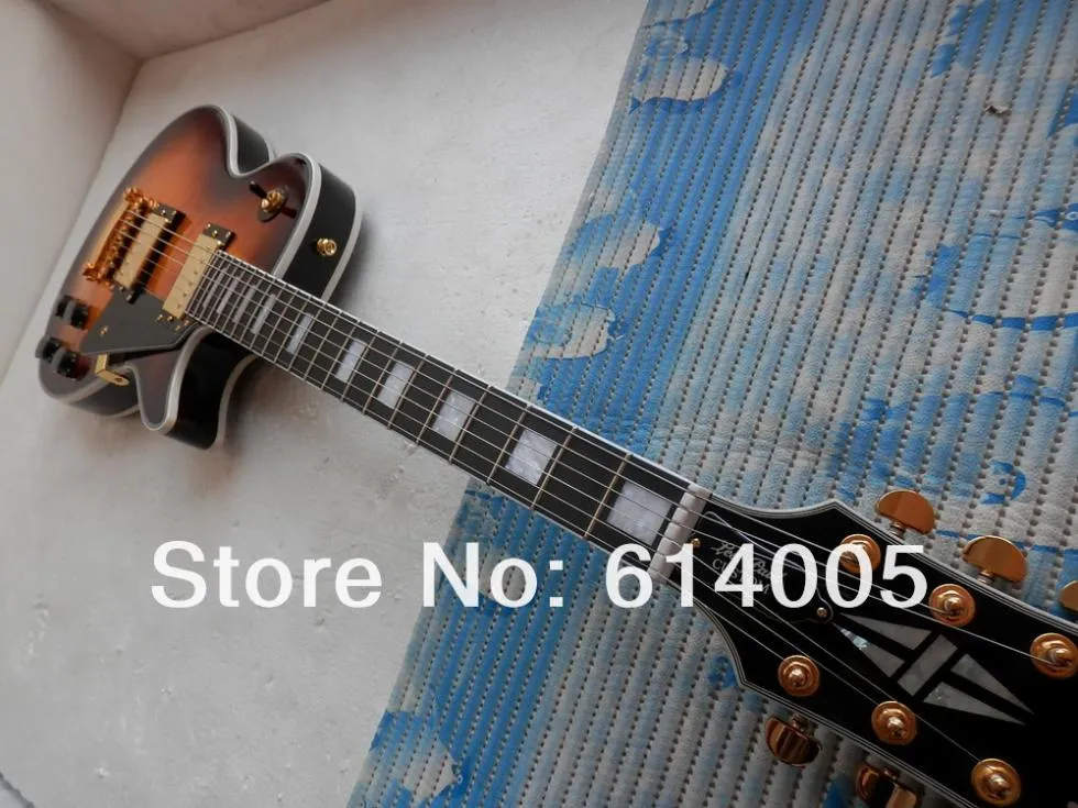 Kostenloser Versand neue Custom E-Gitarre Honey Burst Musikinstrumente Schaumstoff-Box-Verpackung mit Hardcase Desert Burst