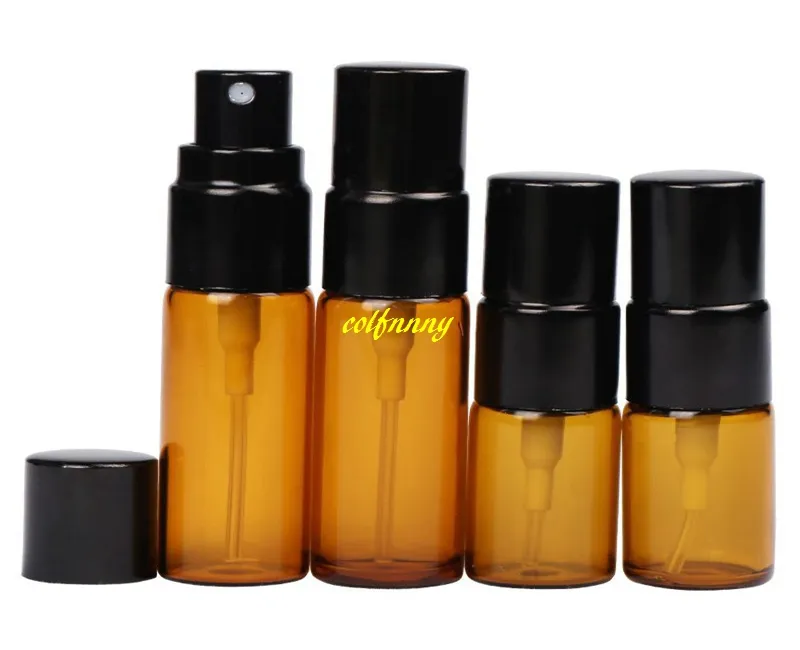 16MM DIA 3ml Amber glass Spray Perfume bottle 5ml Empty Essential oil Perfum bottle brown spray bottles