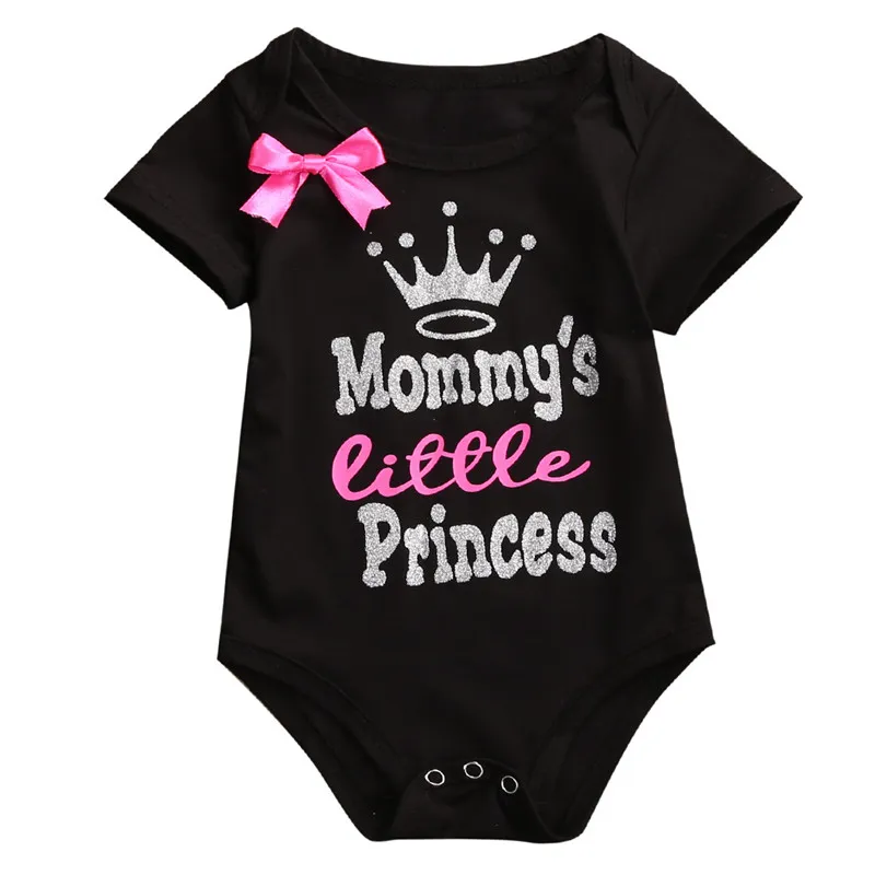 Newborn Baby Girl Clothes Summer Daddys Little Girl Letter Print