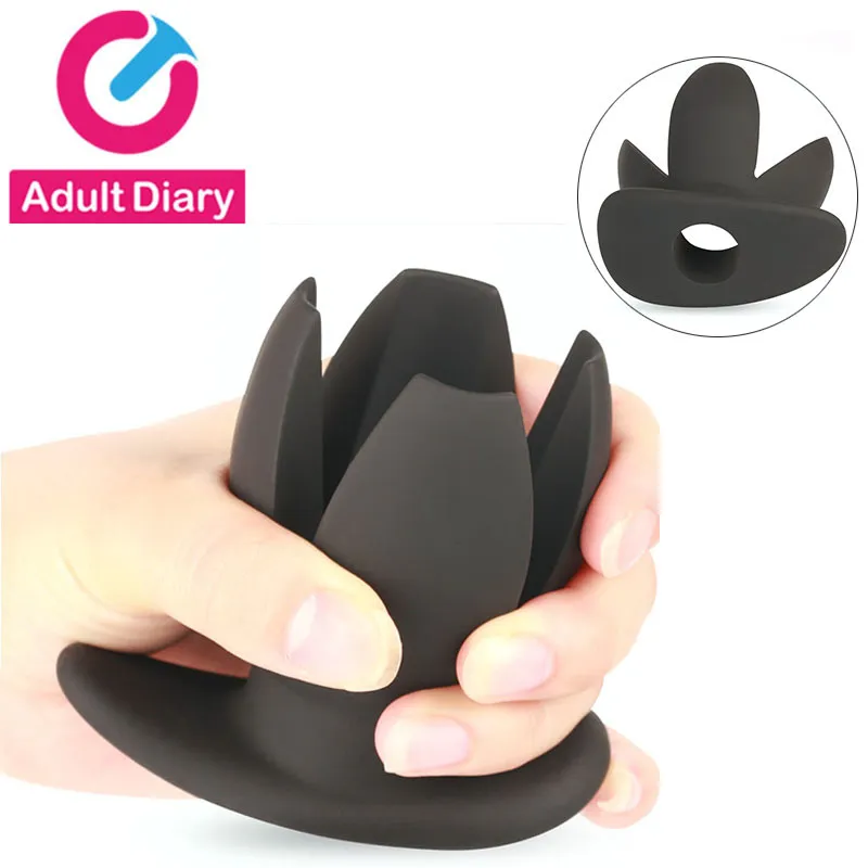 Adult Diary Silicone Anal Speculum Butt Plug Adult Sex Toys, Unisex Opening Hollow Anal Plug Auns Vaginal Dilator Sex Products Y18100703