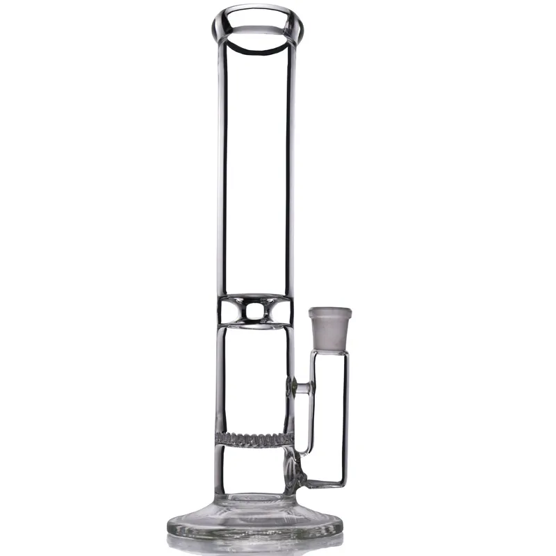 Waterpijpen Glazen Bong van Transparante kleur Schedel en Honingraat percolator waterleiding 14/19 down stem voor bongs dab rigs