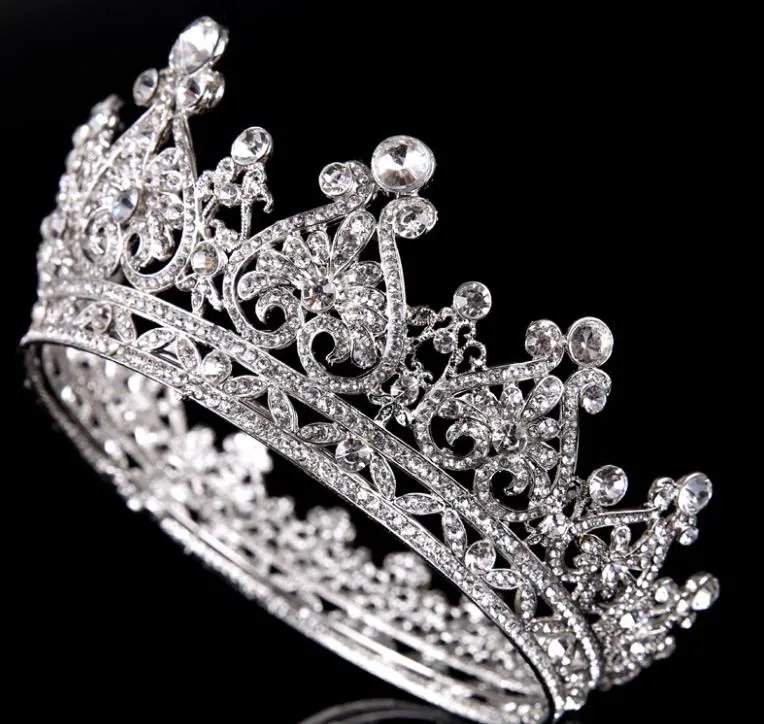 Silver full circle drill, Crown Princess Bride crown wedding accessories