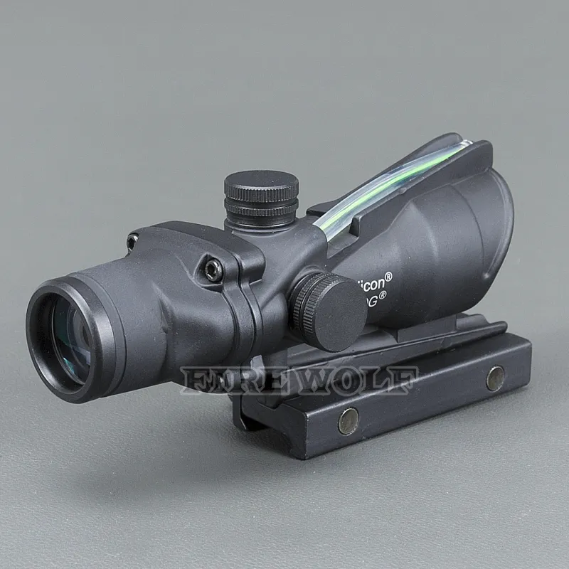 Trijicon noir tactique 4X32 portée vue vraie fibre optique vert illuminé lunette de visée tactique avec queue d'aronde de 20mm pour la chasse5590852