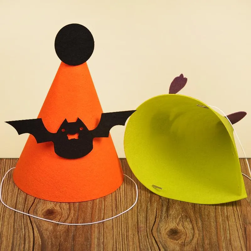 ホットフェスティブハロウィーンの供給手作りの帽子パンプキンバットスカルスカルウィッチフェスティブイベントパーティー装飾KD1
