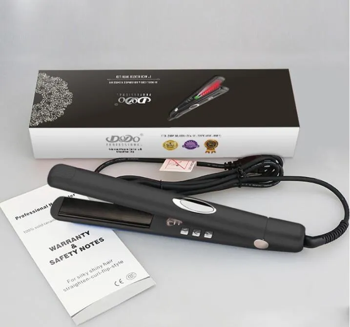 1 inch LED Hair Straightener Infrared Negative Tourmaline Ceramic Flat Iron PTC heating Professional Hair Care Straightening Irons