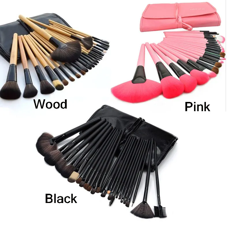 Set De 18 Pinceaux Maquillage Professionnels Couleur Mauve - Pour Poudre, Fard, Précision