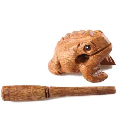 Wooden Musical Instruments Percussion Frog Rasp With Stick, Kids Wooden ...