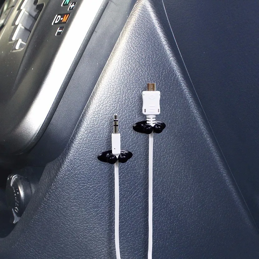 자동차 와이어 클립 USB 케이블 고정 클램프 충전 케이블 홀더 접착 자동차 충전기 라인 클래스 USB 케이블카 클립