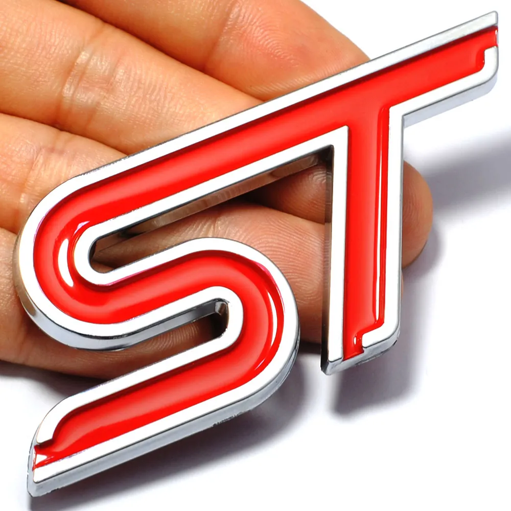 Emblème en plastique ABS ST autocollant étiquette 3D ST Logo autocollant Sport Style pour Ford Focus Fiesta Ecosport Kuga Mondeo Everest accessoire 7875580