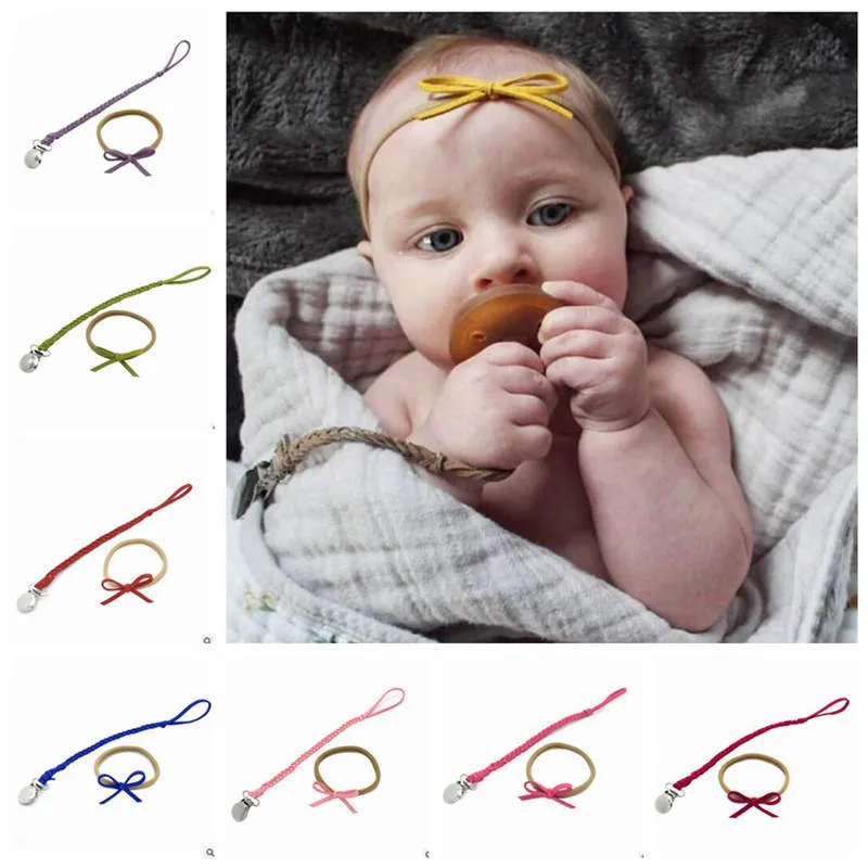 Baby Pacifier Clip Chain Toddler Pacifier Holder Infant Braided Leather