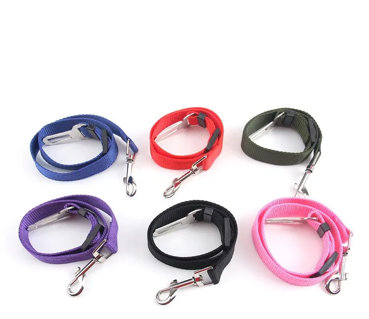 Nouveau chien animal de compagnie voiture sécurité ceinture de sécurité pince de siège ceinture de sécurité harnais de retenue laisse réglable collier de voyage chien ensemble ceinture