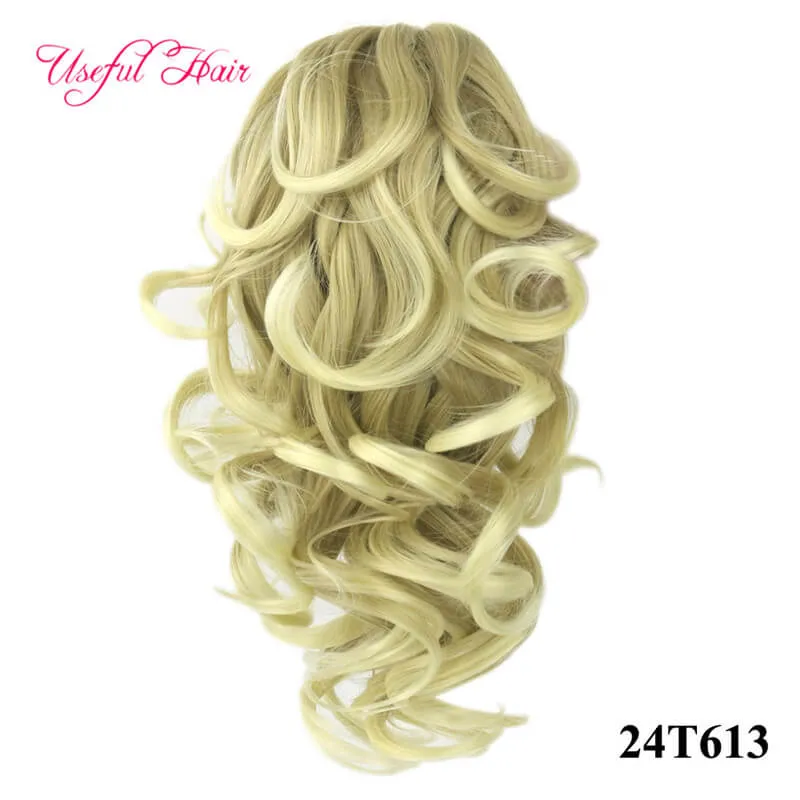 short Valentines gift Ponytail claw clip hair extension Short Ponytails Curly Synthetic Pony Tail Hairpiece Claw Ponytail marley t2906950