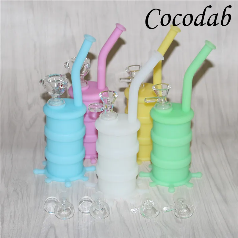 Draagbare waterpijp Siliconen Smoking Pijpen DAB Rigs Watergrenzen Onbreekbare Percolator Bong Smoke Olie Concentrate Pipe