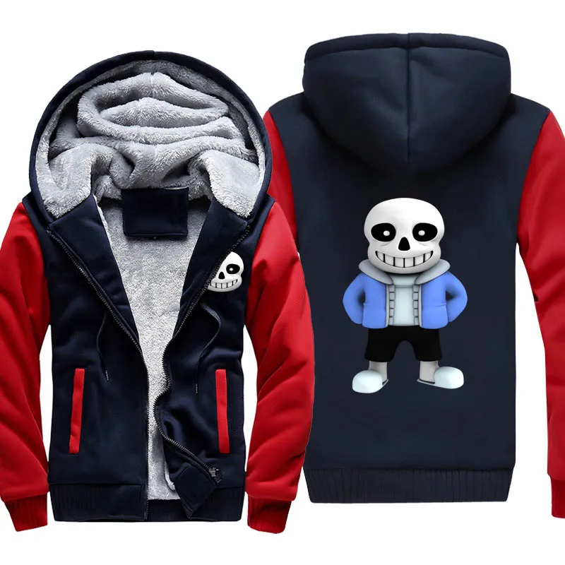 undertale costumes thickness hoodies adult velvet baseball sweatshirts sans men winter jacket hat coat